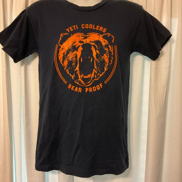 Yeti T-Shirt S Blue Orange Yeti Coolers Bear Proof Short Sleeve - Picture 3 of 8